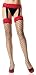 Lycra Suspender Fence Net Garter Belt Stockings With Contrast Color And Bow Top