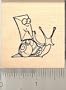 Cartoon Snail Mail Rubber Stamp - Wood Mounted
