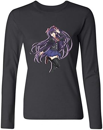 ZhengLu Women's Date A Live Yatogami Tohka Long Sleeve T-Shirts Size M Black