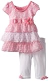 Little Lass Baby-Girls Infant 2 Piece Capri Set with Flower Detail