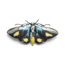 Navy Colored Enamel Butterfly Moth Insect Pin Brooch
