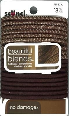  Scunci Grands élastiques Beautiful Blends - Mettent en valeur les cheveux bruns - Anti-glisse No Slip - No Damage (n'endommagent pas les cheveux) - 3 paquets
