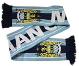 Manchester City FC Official Crest Striped Scarf