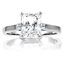 Sonia's Signity CZ Engagement Ring - Step Emerald Cut - 925 Sterling Silver, 2 Carat