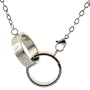 Interlocking Rings "Love Forever" Mens Pendant Necklace Stainless Gold 24 inches by Bucasi