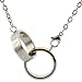 Interlocking Rings "Love Forever" Mens Pendant Necklace Stainless Gold 24 inches by Bucasi