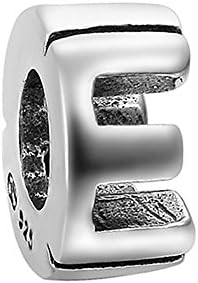 Amelery Women's Crystal Alphabet Letter E Initial Charms Beads For Bracelets Necklaces