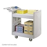 Safco 5330GR 2 Shelf Molded Utility Cart in Gray: Food Disposers