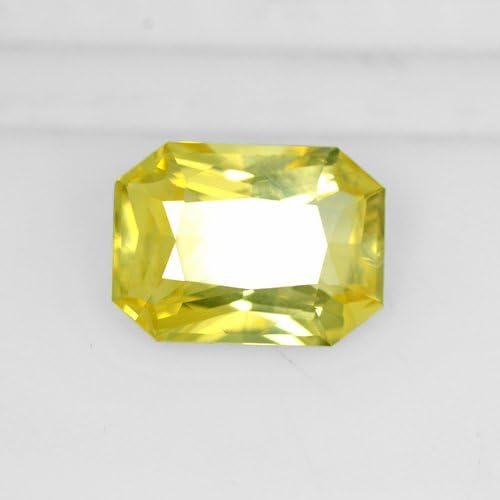 Starjewelryco 7.02 Cts Natural Certified Unheated Top Gold Yellow Sapphire Emerald Cut Ceylon