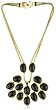 Trina Turk Snake Chain Gold With Black Cabochon Necklace