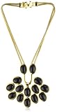 Trina Turk Snake Chain Gold With Black Cabochon Necklace