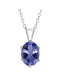 1.55 Ct Oval Shape Blue Tanzanite Sterling Silver Pendant