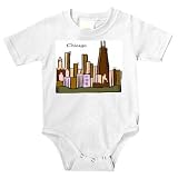 Onesie with buildings, town, skyscape, city, office buildings, syscrapers, skyline, Sears Tower, Chicago