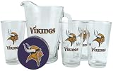 Minnesota Vikings Satin Etch Pitcher and 4 Glass Gift Set