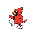 Cardinal Walking Cheer Cheek Decal 100-pk. - Red