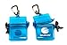 Goldeneye Waterproof Card Holder Case with Carabiner Clip, Clear Blue (2-Pack)