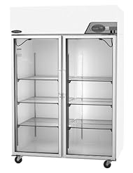 BISS: Nor-Lake Scientific NSSR522WWG/4 Select Galvanized Steel Painted White Laboratory and Pharmacy Refrigerator with 2 Glass Doors, 208/230V, 60Hz, 52 cu ft Capacity, 55" W x 79-5/8" H x 35-1/2" D, 2 to 10 Degree C - Nor-Lake