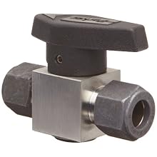 Parker 2Z-PR4-VT-SS Stainless Steel 316 Plug Valve, 1/8" CPI Compression Fitting