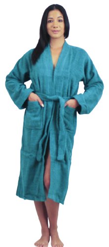 NDK New York Women's and Men's Terry Cloth Kimono Bath Robe Unisex 100% Cotton