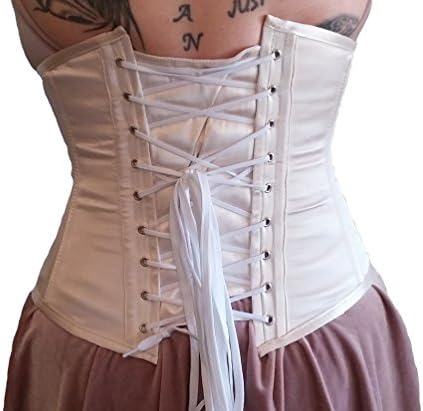 LOVE OF CORSETS Satin Maximum Cinch 20 Steel Bone Underbust Waist Trainer 24" (Wearer's Natural Waist 30-31") Champagne