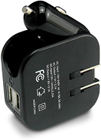 Gesanflower 2 in 1 Dual USB Port DC 5V 2.1A Car Charger Power Adapter Home Wall Charger r for Apple iPad Air, New iPad 4 3 2 , iPad Mini 3/2, iPod Nano, iPod Classic, iPhone 6 6 plus 5S 5C 5 (Black)