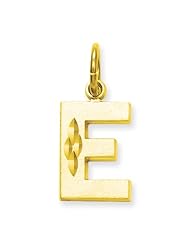 10k Yellow Gold Initial E Pendant. Metal Wt- 0.98g