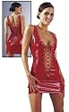 Red PVC Lace Up Mini Dress
