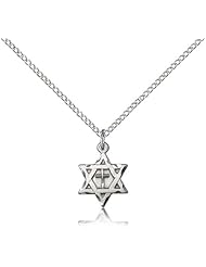 Sterling Silver Star of David W/ Cross Pendant