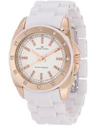 Anne Klein Womens 109178RGWT Swarovski Crystal Accented Rosegold-Tone White Bracelet Watch