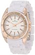AK Anne Klein Women's 109178RGWT Swarovski Crystal Accented Rosegold-Tone White Bracelet Watch