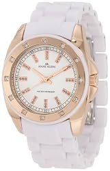 AK Anne Klein Women's 109178RGWT Swarovski Crystal Accented Rosegold-Tone White Bracelet Watch