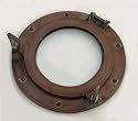 Aluminum Porthole Window w/Brown Antique Finish 9": Maritime Nautical D?cor