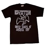 Led Zeppelin 1977 American Tour Black Mens T-shirt Tee