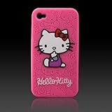 Hello Kitty Embossed Pink "Flexa" silicone case cover for Apple iPhone 4