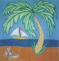 Hand Painted Palm Tree 8 Shower Curtain