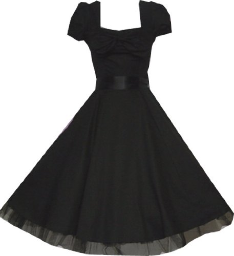 Pretty Kitty Fashion 50s Schwarz Cocktail Kleid