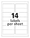 Avery White 1-1/3 x 4 Inch Mailing Labels 350 Count (5262)
