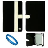 Canvas Black White Case Cover for Sony PRS950 Daily Edition Wireless e-Reader + SumacLife TM Wisdom Courage Wristband