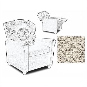 Seven Button Champagne Dog Crypton Super Fabric Kids' Recliner Chair