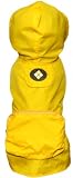 Fab Dog Pocket Travel Dog Rain Jacket, Yellow Argyle, Medium