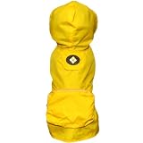 Fab Dog Pocket Travel Dog Rain Jacket, Yellow Argyle