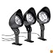 Malibu 3-Pack Solar Landscape Plastic Flood Light Set with Remote Panel, Textured Black #LZ413