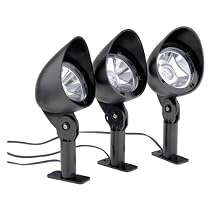 Malibu 3-Pack Solar Landscape Plastic Flood Light Set with Remote Panel, Textured Black #LZ413