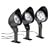 Malibu 3-Pack Solar Landscape Plastic Flood Light Set with Remote Panel, Textured Black #LZ413