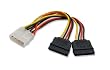 Syba SY-CAB40007 Molex 4 Pin to 2x 15 Pin SATA Power Cable (5.5 Inches)