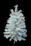 2' Shimmering White Iridescent Pre-Lit Artificial Christmas Tree - Blue Lights