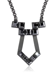Sam Edelman Open Metal and Stone Pendant Neck, 24"+2"
