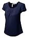 LE3NO Womens Loose Fit Short Sleeve Chiffon Blouse Top