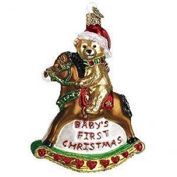 Old World Christmas Ornament Rocking Horse Teddy Old World Christmas Ornament Rocking Horse Teddy