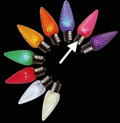 Pack of 25 LED C9 Pink Replacement Christmas Light Bulbs